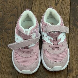 Saucony Kids Pink and White Sneakers